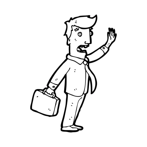 Dibujos animados saludando hombre de negocios — Archivo Imágenes Vectoriales