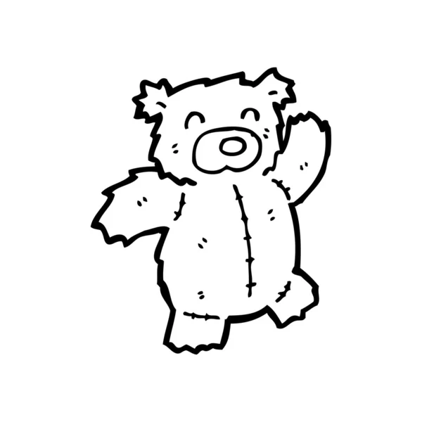 Ušitý medvídek kreslený — Stockový vektor