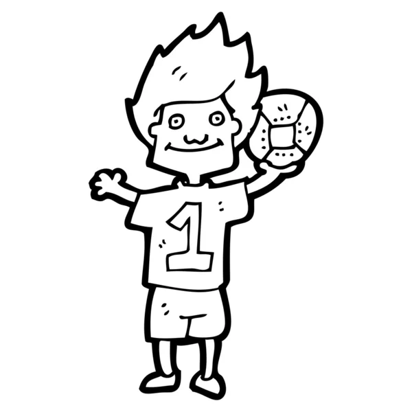 Dibujos animados jugador de frootball — Vector de stock
