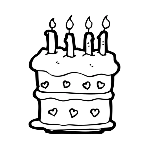 Gâteau d'anniversaire dessin animé — Image vectorielle