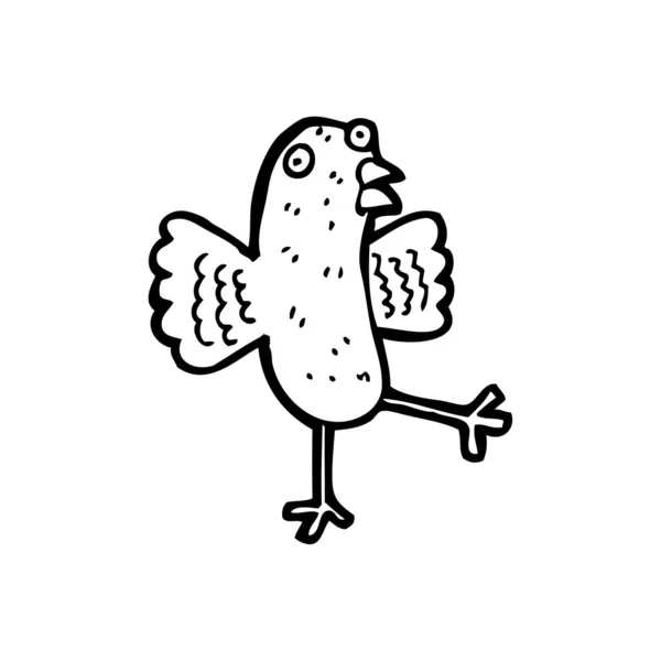 Ballando uccello cartone animato — Vettoriale Stock