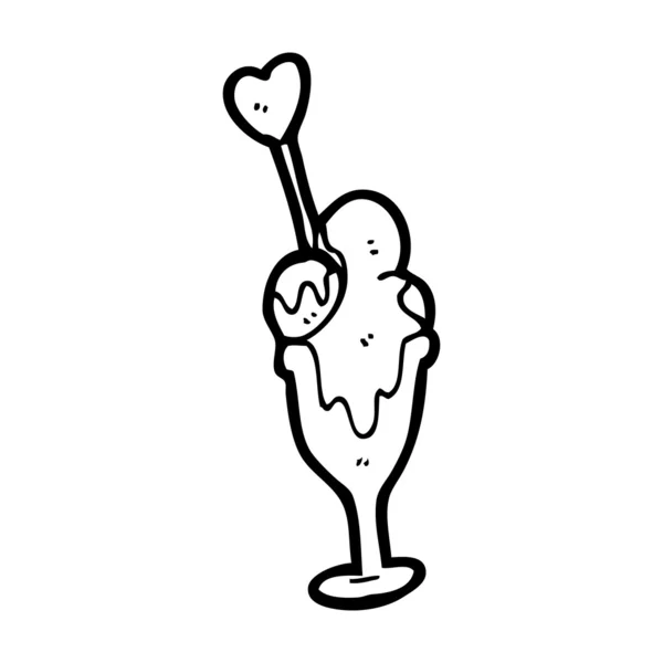 Crème glacée sundae dessin animé — Image vectorielle