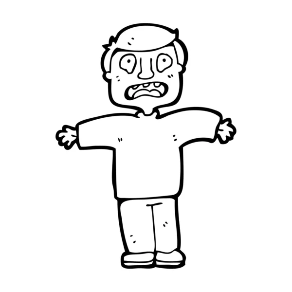 Homme effrayé dessin animé — Image vectorielle