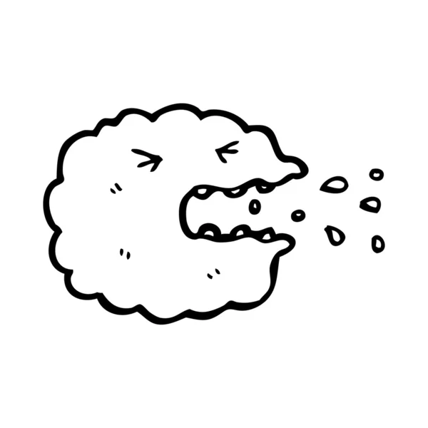 Niezen wolk cartoon — Stockvector