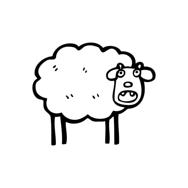 Divertida oveja de dibujos animados — Vector de stock