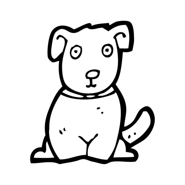 Sentado perro de dibujos animados — Vector de stock