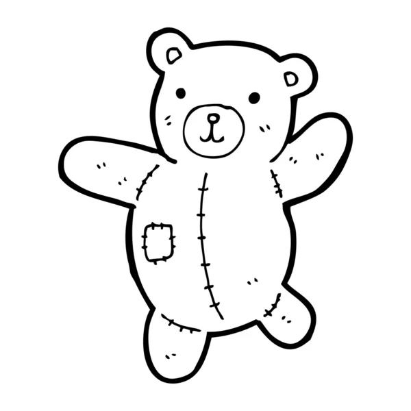 Lindo oso de peluche de dibujos animados — Vector de stock