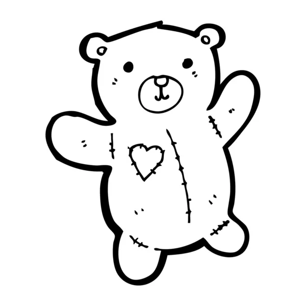 Lindo oso de peluche de dibujos animados — Vector de stock