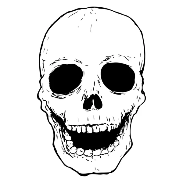 Caricatura de cráneo espeluznante realista — Vector de stock