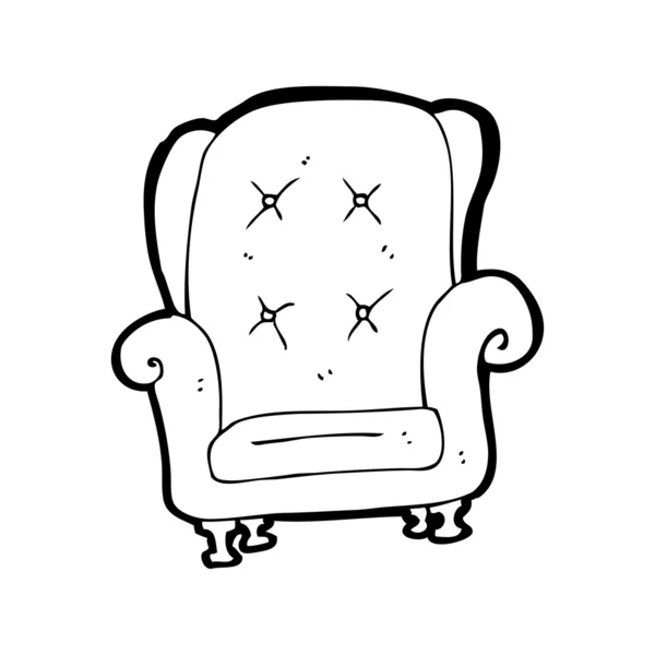 Vecchia sedia in pelle cartone animato — Vettoriale Stock