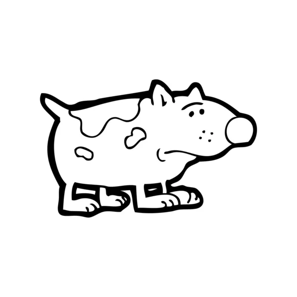 Smutný malý pes kreslený — Stockový vektor