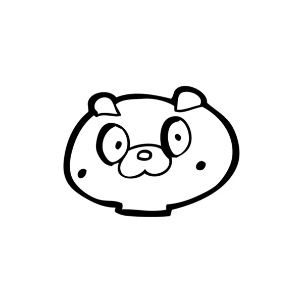 Peluche cara de oso de dibujos animados — Vector de stock