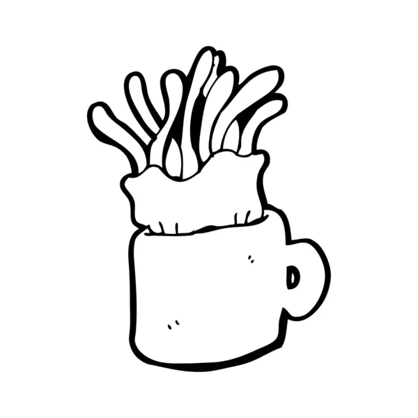 Jellyfish in mug cartoon — Stock Vector