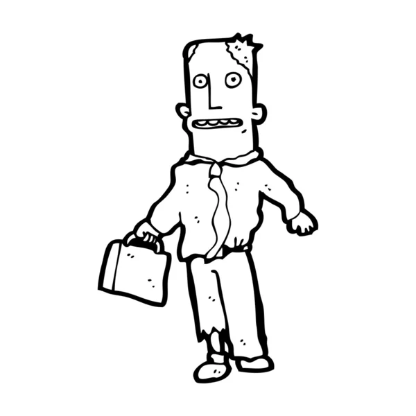Homme d'affaires en vêtements déchirés dessin animé — Image vectorielle