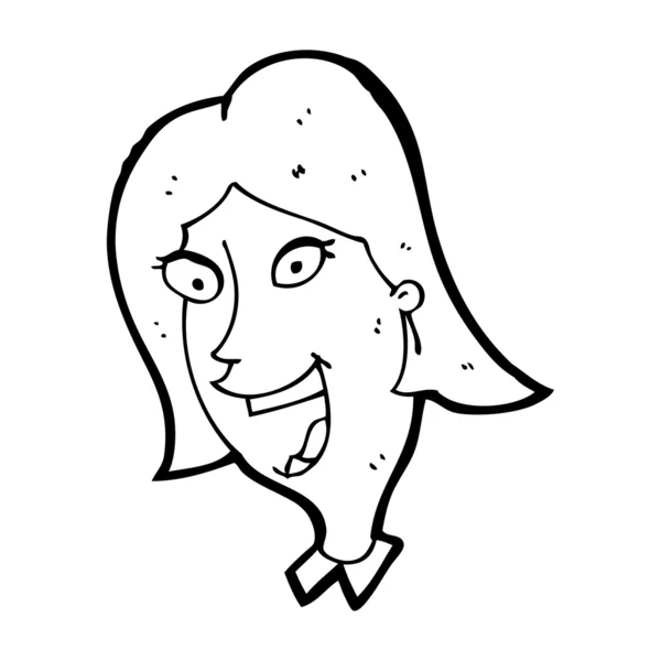 Dibujos animados cabeza de mujer feliz — Archivo Imágenes Vectoriales