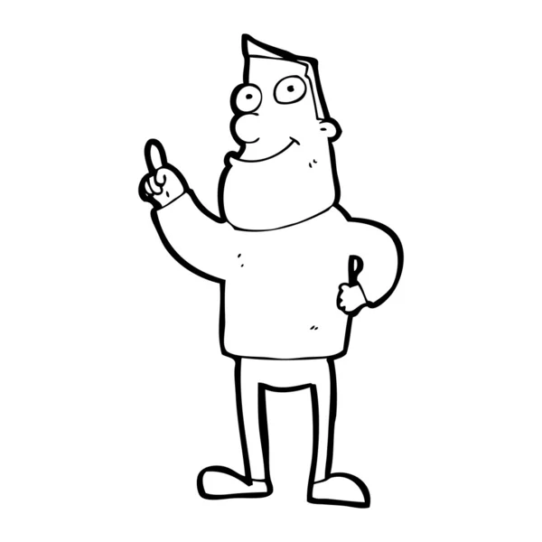 Hombre haciendo punto de dibujos animados — Archivo Imágenes Vectoriales