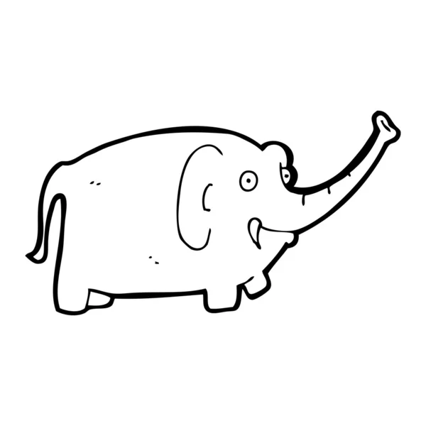 Éléphant soufflant tronc dessin animé — Image vectorielle