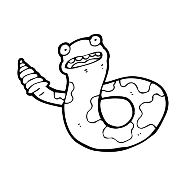 Dibujos animados de serpiente de cascabel — Vector de stock