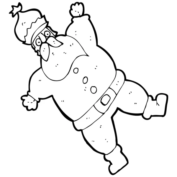 Papai Noel deitado nos desenhos animados de volta —  Vetores de Stock
