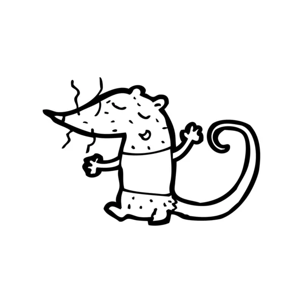 Niechlujny szczur w tee koszula kreskówka — Wektor stockowy