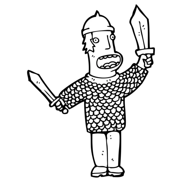 Middeleeuwse warrior cartoon — Stockvector