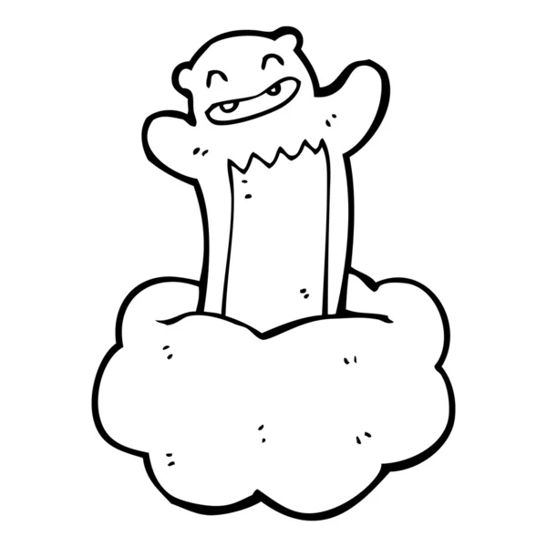 Urso equitação nuvem desenhos animados — Vetor de Stock