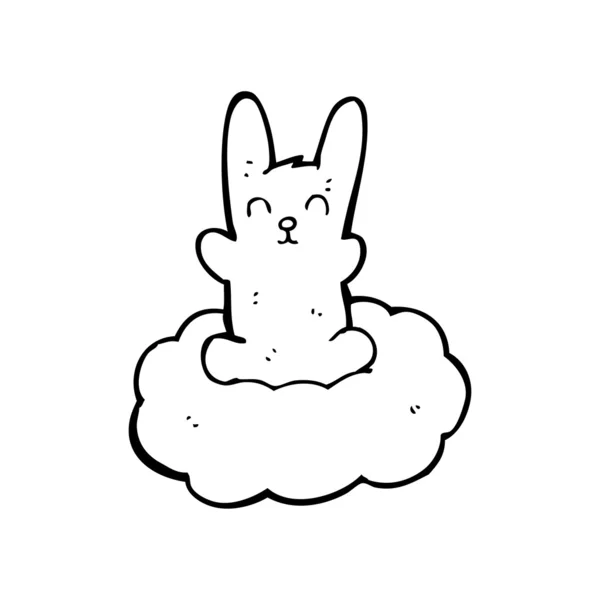 Kaninchen schwebt auf Wolke 7 — Stockvektor