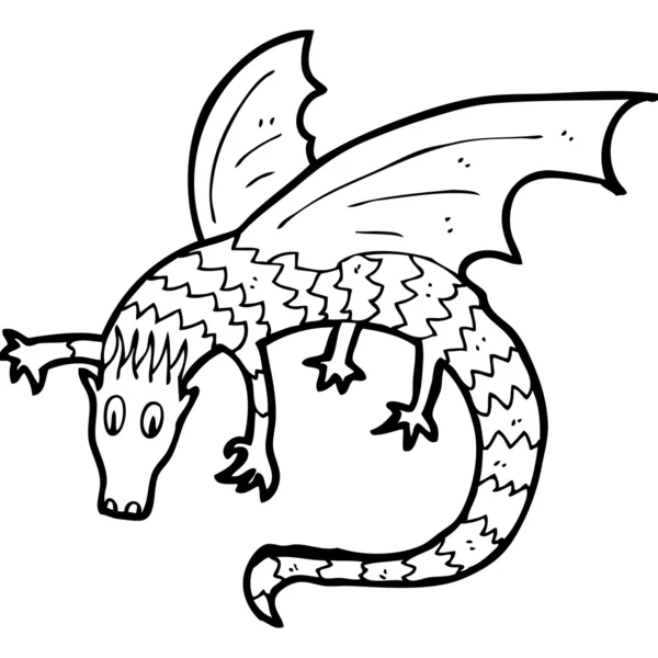 Dragón dibujo — Vector de stock