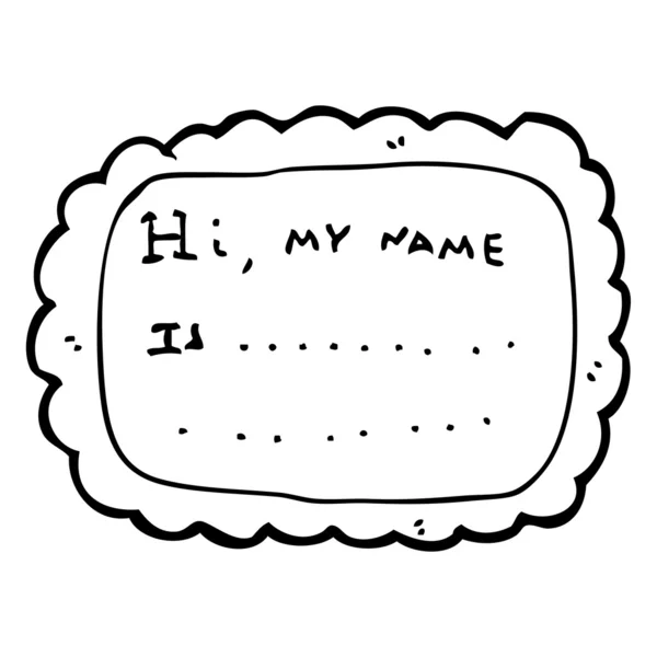 Nom convivial badge dessin animé — Image vectorielle