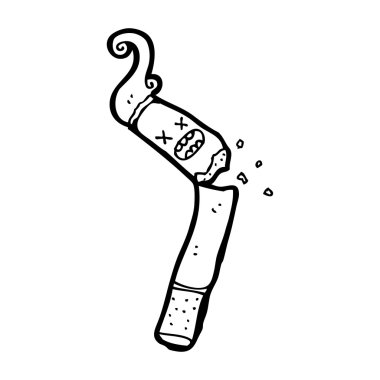 kırık sigara karikatür