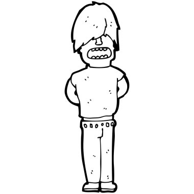 saç kesimi adam çizgi film