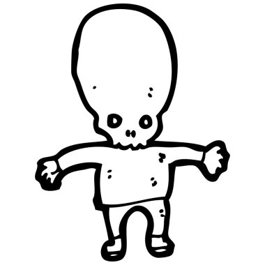 Kafatası baş karakter karikatür