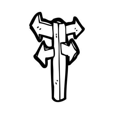 yön tabelası karikatür