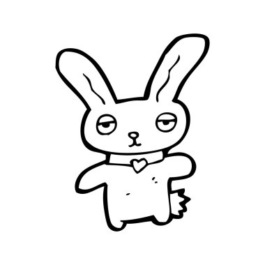 Sıkılmış valentine's bunny çizgi