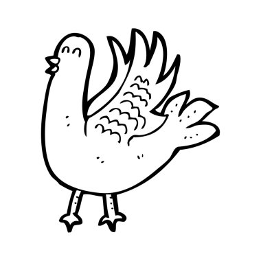 Güvercin karikatür çırparak
