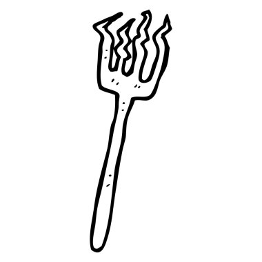 bükülmüş yaşlı çatal çizgi film