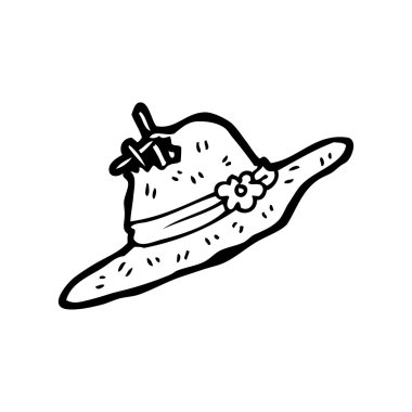 karikatür hasır şapka