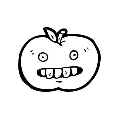 Funny ugly apple cartoon