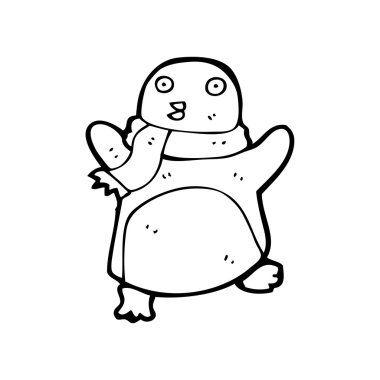 Penguen karikatür dans