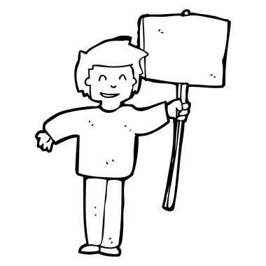 adam işareti karikatür