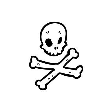 Kafatası kemikleri karikatür çapraz