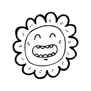 mutlu ayçiçeği yüz karikatür