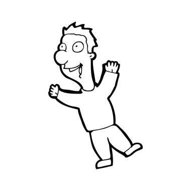 mutlu bir adam yürüyen çizgi film