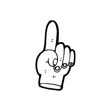 işaret eden el karikatür