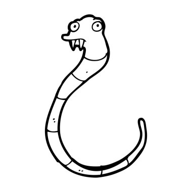 karikatür yılan dişleri ile