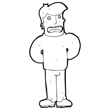 karikatür gergin adam