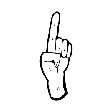 işaret parmağını karikatür