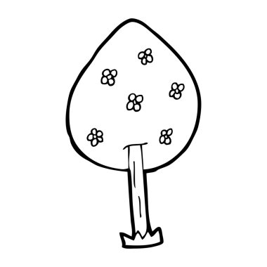 karikatür ağacının çiçekleri ile