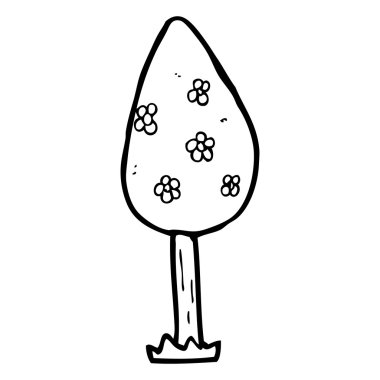 karikatür ağacının çiçekleri ile