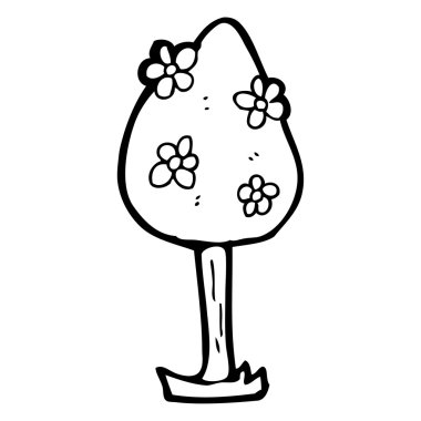 karikatür ağacının çiçekleri ile